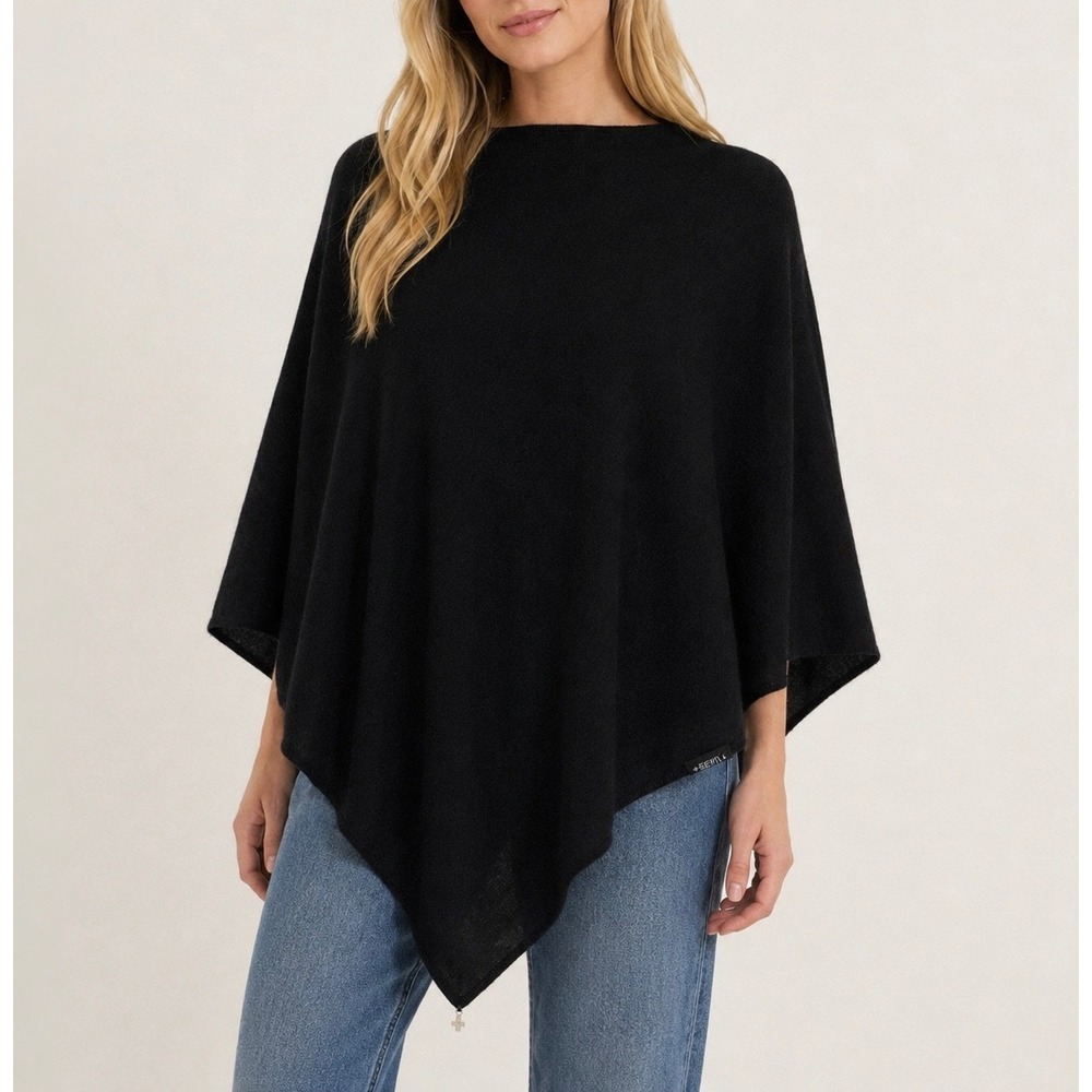 Beryll Poncho 100% Cashmere Black One Size
